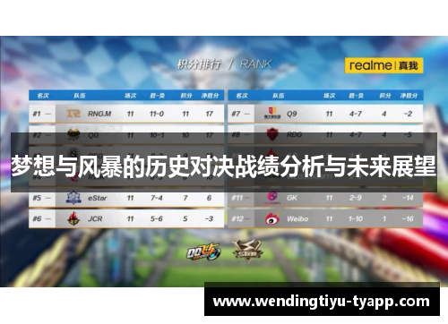 梦想与风暴的历史对决战绩分析与未来展望